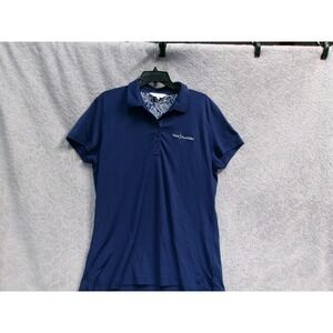 Clover by Bobby Jones The Players Womens XXL Navy Blue Paisley Collar Polo Shirt